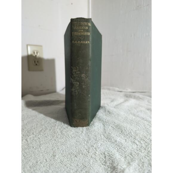 Mathematical Analysis for Economists by R. G. D. Allen, 1950 Vintage Hardcover - Picture 1 of 7